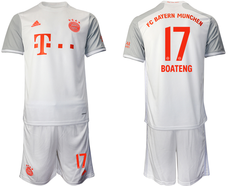 Men 2020-2021 club Bayern Munich away #17 white Soccer Jerseys